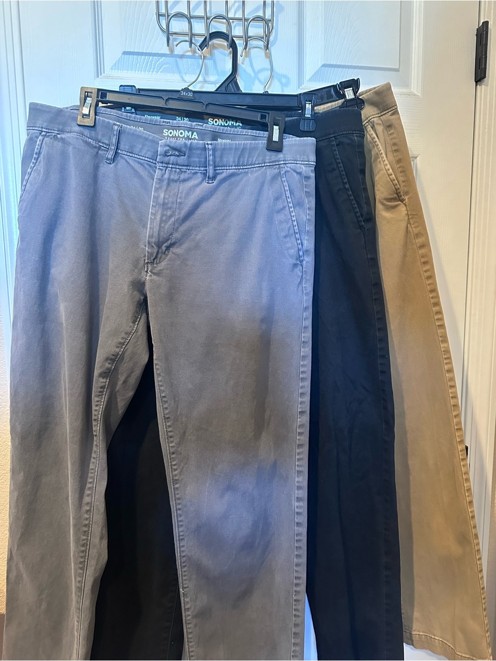 Bundle of SONOMA Men's Chino Pants in Gray, Black & Tan - 3 all 34x30